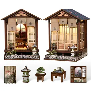 book nook kit japanese Beginner-Friendly Wooden Book Nook DIY Model Kit for Adults tiny builds home Vintage Abstract Renaissance Style Hand-Assembled Booklet Toy House 3D Puzzle Country Style Wooden Shelf Decoration, Miniature Dollhouse Kit  Birthday Gift