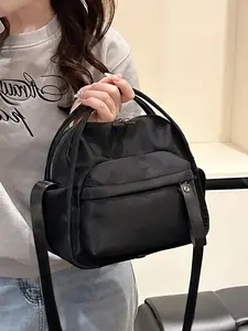 Women's shoulder bag, crossbody bag, solid color, clean color, handbag, zipper closure, fashionable, versatile, casual, simple, suitable for students, campus, work, commuting, shopping, women's crossbody bag, Minimalist Crossbody Bag