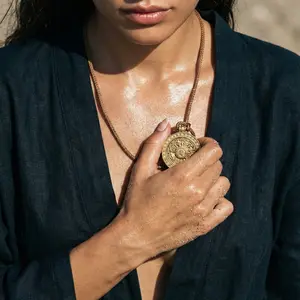 The Serenity Compass Rotatable Necklace | Hand-Woven Cord Kinetic Pendant | Spiritual Grounding Jewelry for Anxiety Ease