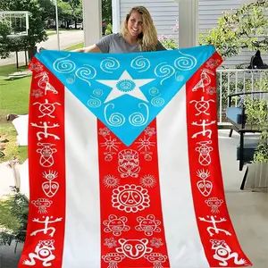 1pc Puerto Rico printed blanket, Bed blanket, Sofa blanket, Throw Blanket, Decorative Giftable Blankets, suitable for all seasons, home decoration, easy to carry on camping and travel, gift choice