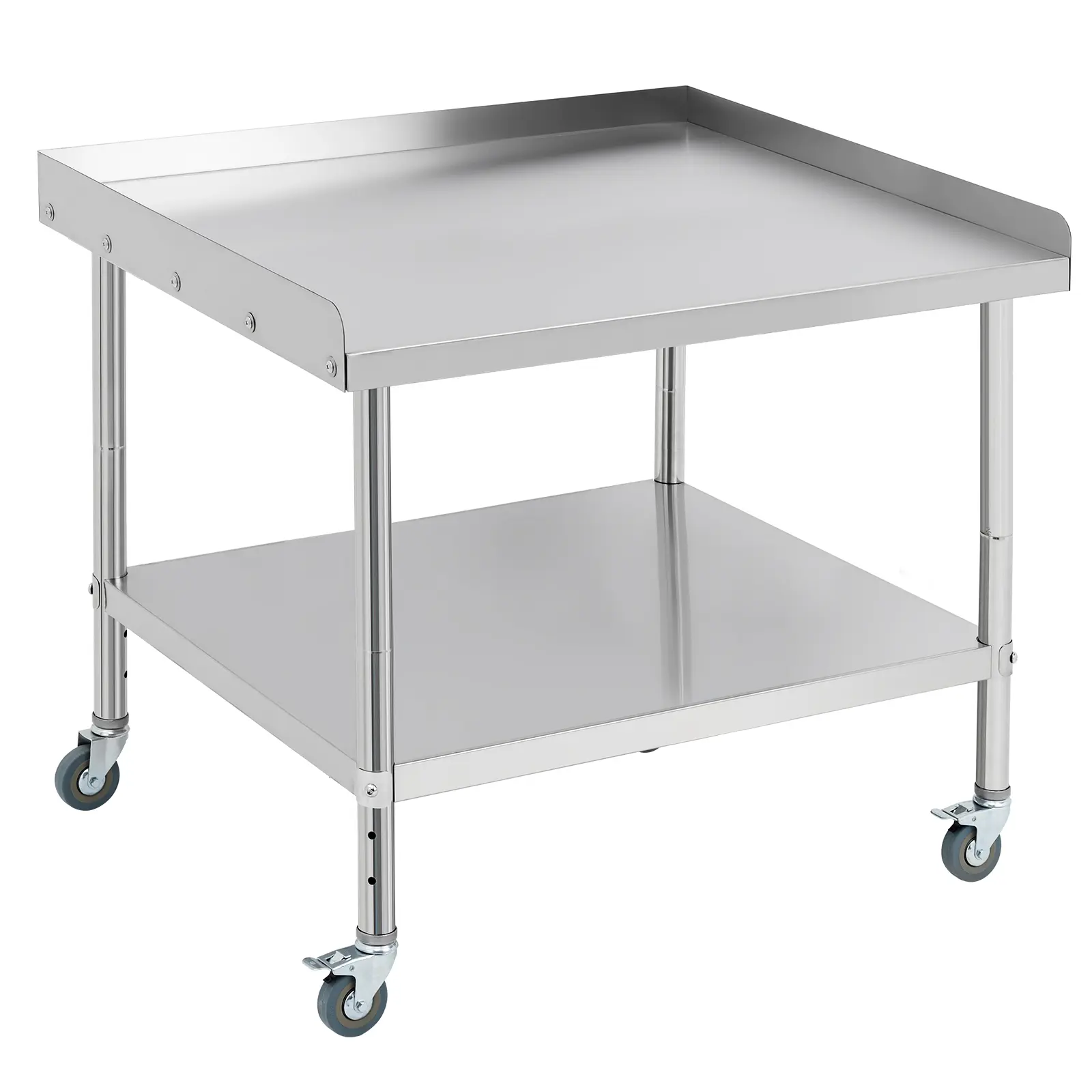 [Football Fan SeasonDeal] New Upgraded Utility Tables Heavy-Duty All-Stainless Steel Commercial Prep Table with 4 Wheels, Versatile Worktable for Outdoor Use in Restaurants, Hotels, Kitchens, Workshops, Gardens, and Garages