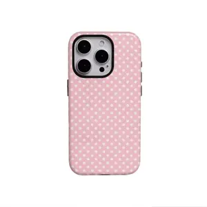 Cute Polka Dot Pattern Phone Case for Iphone 17, 16 Pro Max, 15 Pro, 13, 13 Mini, 12, 11, XS Max, 7, SE2 2-In-1 Case, Phone Case Cute, Durble Phone Case, Textured Phone Case, Funny Phone Case, Unique Phone Case, Commuter Compatible with Samsung Galaxy S25