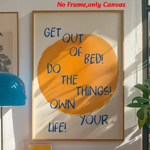 1pc, Unframed, wall art, vintage poster, get up and be yourself, take control of your life print, quote art poster, bedroom aesthetic, Home Bedroom Decor, living room decor, apartment decor, housewarming gift, Wall Art Decoration