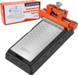 Chisel Sharpening Kit with Diamond Sharpening Stone, Honing Guide Tool, Sharpener Jig for Chisel Planer Grinding Repair