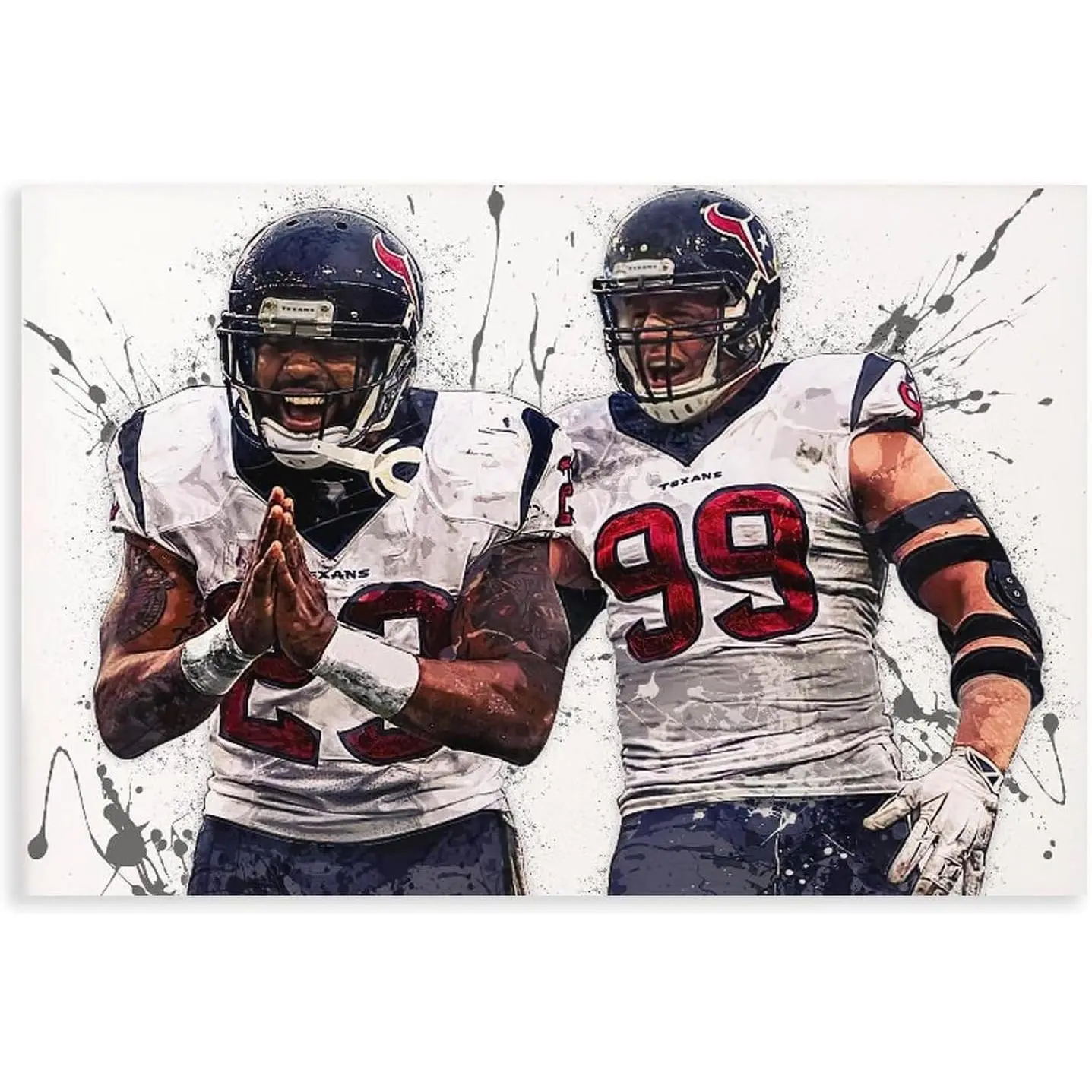 Arian Foster JJ Watt Classic Star Posters 1 Canvas Poster Wall Art for Home Bedroom Office Dorm Room Decor Gift