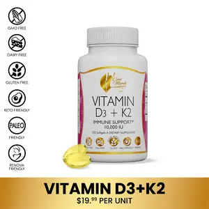 Coco March N.M.D Vitamin D3 + K2 Dietary Supplement, 120 Softgel Capsules Healthcare Fitness