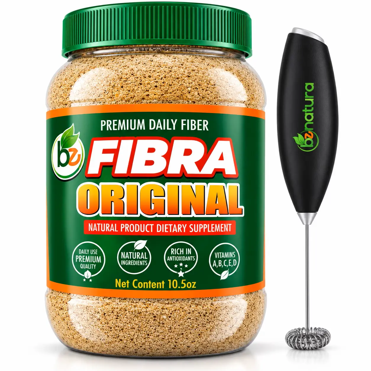 VIRAL Fibra Premium, Simi-Style Fiber, Natural Ingredients, Antioxidants & Vitamins A, B12, C & D, Supports Detox & Digestion, 10.5 oz + Drink Mixer
