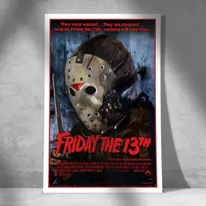 Jason Lives! Friday the 13th Poster – Vintage Sci-Fi Horror Poster – Classic Monster Art Print – Retro Creature Feature - Halloween Wall Art