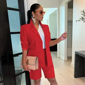 2024 Fall New Fashion Casual Suit Jacket Shorts Two Piece Set