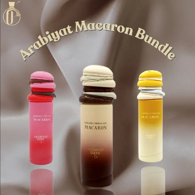 Arabiyat Sugar Bundle | Macaron | Vanilla Cream + Caramel Chocolate + Berries Cream | Unisex Fragrance | 100 ML - 3.4 OZ | Eau De Parfum | Caramel - Coumarin & Honey