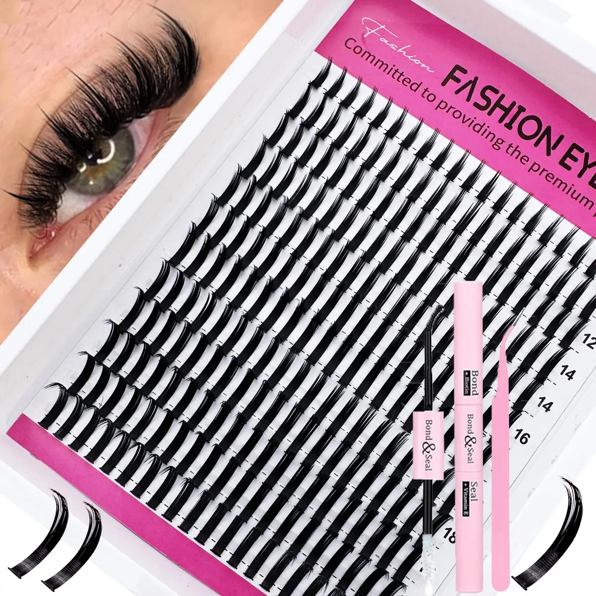 240pcs Spike Lash Extension Eyelash Clusters, Spiky False Eyelashes, Manga Cluster Eyelash 14-20mm Extensions, Anime Lash Clusters, Spiky Eyelash Individuals, D Curly, Fairy Lashes Clusters, Lash Clusters