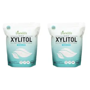 DureLife XYLITOL Sugar Substitute Bulk 2 Pack 100% Pure Birch Xylitol NON GMO - Gluten Free - Kosher, Natural sugar alternative