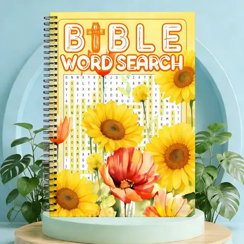 New Version Brain Game Large Letter Bible Word Search Puzzle Book, Interactive Art Activity Book, Perfect Easter and Christmas Gift, Bible Learning, Learning Tool