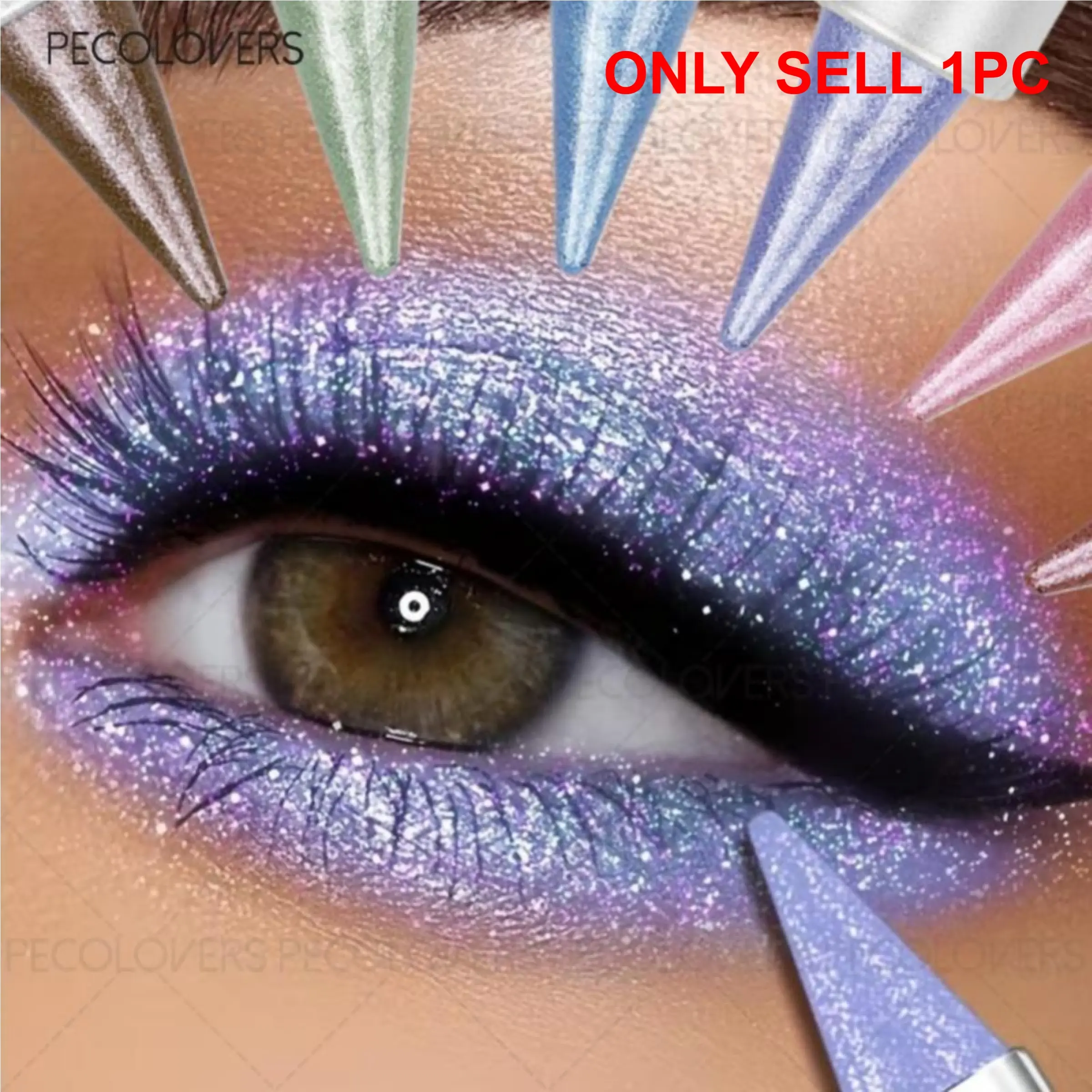 1PC Glitter Eyeshadow and Eyeliner for Waterline, Waterproof Swivel Retractable Wand, Long Lasting 24 Hours Fade Resistant, Perfect Valentine's Day Gift and Beginner Friendly, Eye Makeup Pen