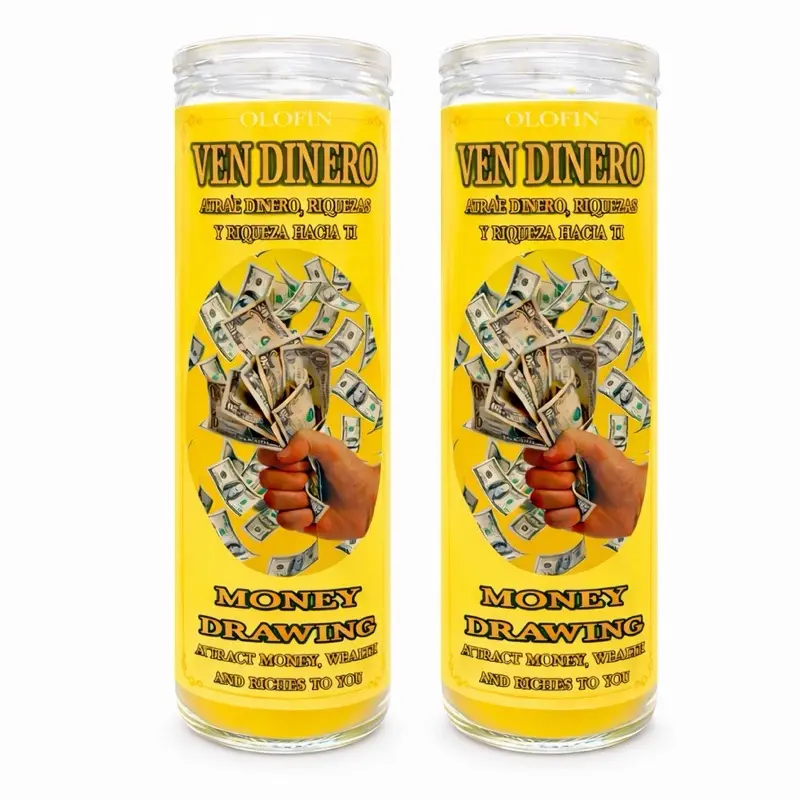 Veladora preparada Ven Dinero Candle Decor Ornaments Decoration Scented