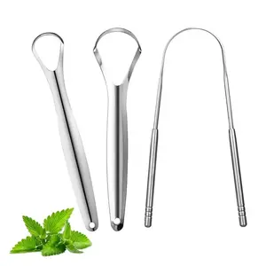3 Pack Tongue Scraper for Adults, Reduce Bad Breath, Tongue Cleaner with Travel Case, Stainless Steel Tongue Scrapers, Tongue Brush, Tongue Scrubber for Oral Care & Hygiene