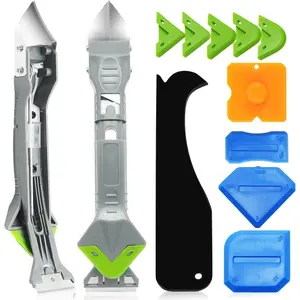 Caulking Tools, 5 in 1  Caulking Tool Kit, Sealant Finishing Tool, Sealant Finishing Tool & Grout Removal Tool with Adhesive Residue Scraper for Kitchen Bathroom Window, Sink Joint