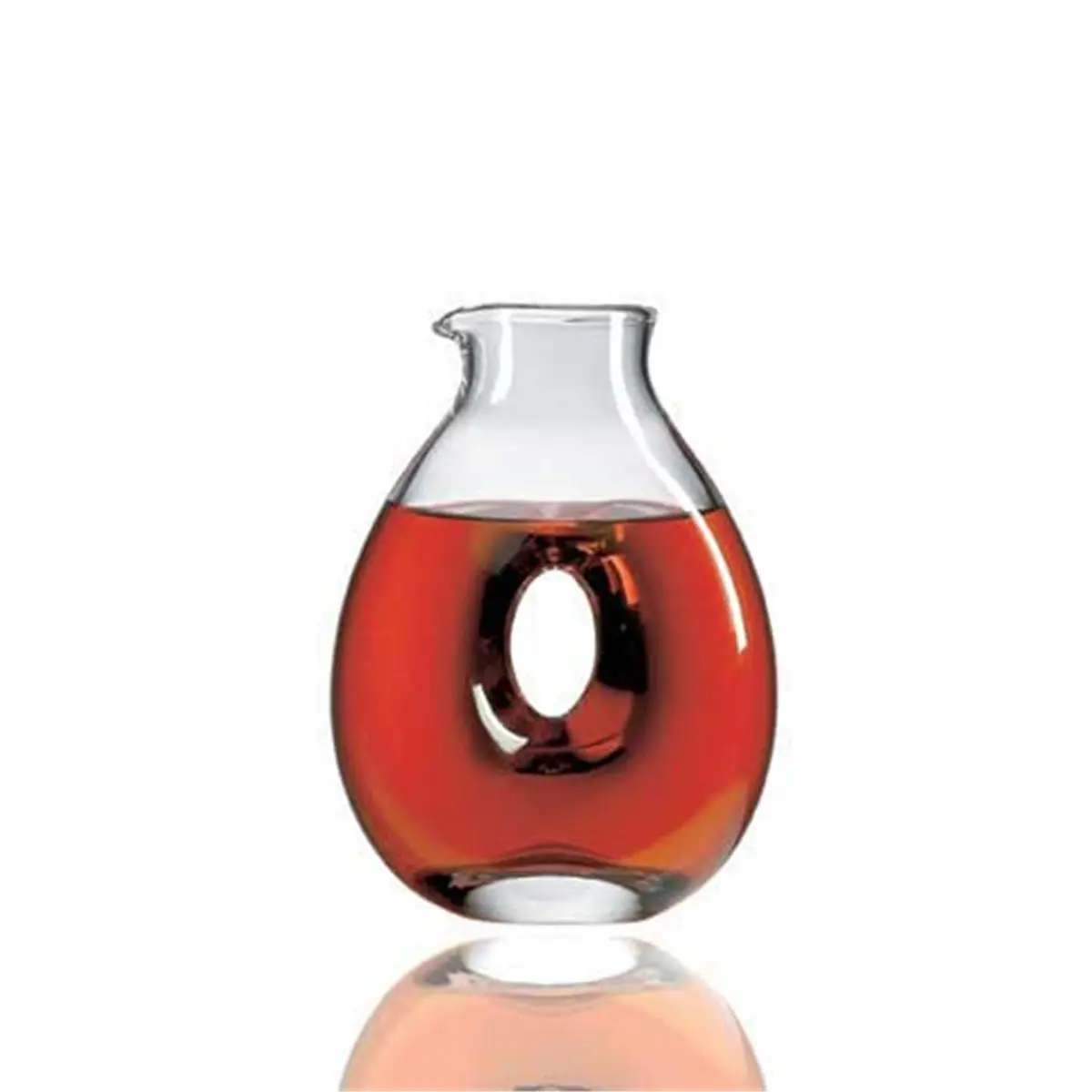 Ravenscroft European Pure Impurity-Free Crystal Torus Decanter (W3402) - 36 oz Stylish Glass Bar Utensil, 9.5" H x 6.75" W, Handcrafted Premium Craftsmanship for Fine Wine Lovers, Pure Crystal