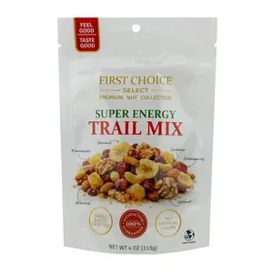 FirstChoiceCandy Super Energy Trail Mix, Almonds, Cashews, Walnuts, Cranberry, Banana, Pineapple, Kosher, 4 oz (PACK OF 3)