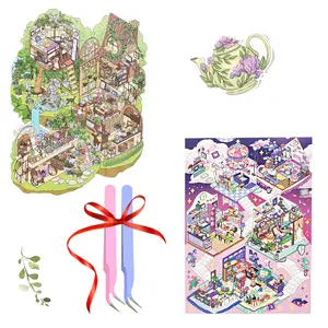 3D Miniature Stickers for Beginner, DIY Healing Decals, Cute Fairy Tale & Cozy House Styles, Paper Material, Easy Decorative Therapy, for Journals, Scrapbooks, Students, Back-to-School Gifts