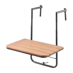 【fathersdaygift】VEVOR Balcony Hanging Table 25 x 24 in Outdoor Patio Railing Bar Table Adjusable, Outdoor Patio Furniture, Folding Tables