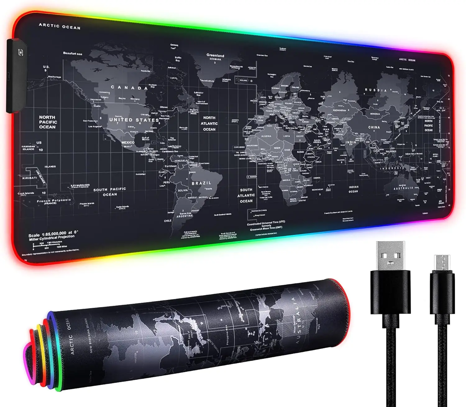 31.5"X12" Large Gaming RGB Mouse Pad with Durable Strip 11 Lighting Modes, Quality Waterproof LED Mouse Pad with Non-Slip Rubber