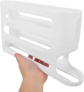 4-tier Automatic Rolling Egg Dispenser for Refrigerator Space-saving Fridge Egg Storage Organizer White Slide Kitchen Holder Suitable for Countertop and Refrigerator Tray