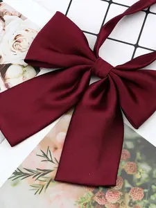 Women's Elegant Satin Bow Tie, Plain Design, Stylish Tie Design, Adjustable Size, Casual Fashion Accessory for All Seasons, Boho Fashion Tie