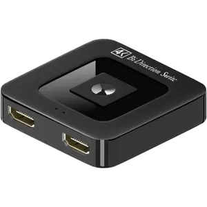 HDMI  4K@60Hz, Bi-Directional HDMI Switcher 2 in 1 Out HDMI Splitter 1 Input 2 Output Supports UHD 3D HDR Compatible with PS5, PS4,  Series X/S, , Fire Stick, Black