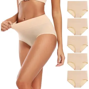 Women's Cotton Underwear High Waisted Full Coverage Ladies Panties (Regular & Plus Size)