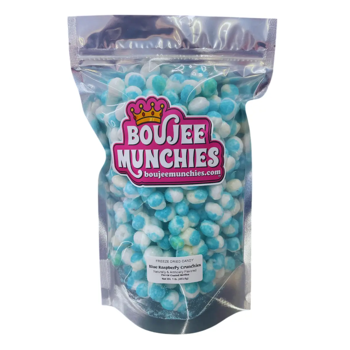 Boujee Munchies Freeze-Dried Blue Raspberry Crunchies XL Candy Bag - Sweet, Sugary Rainbow Corn Snack for Satisfying Cravings, Watermelon, Artificial