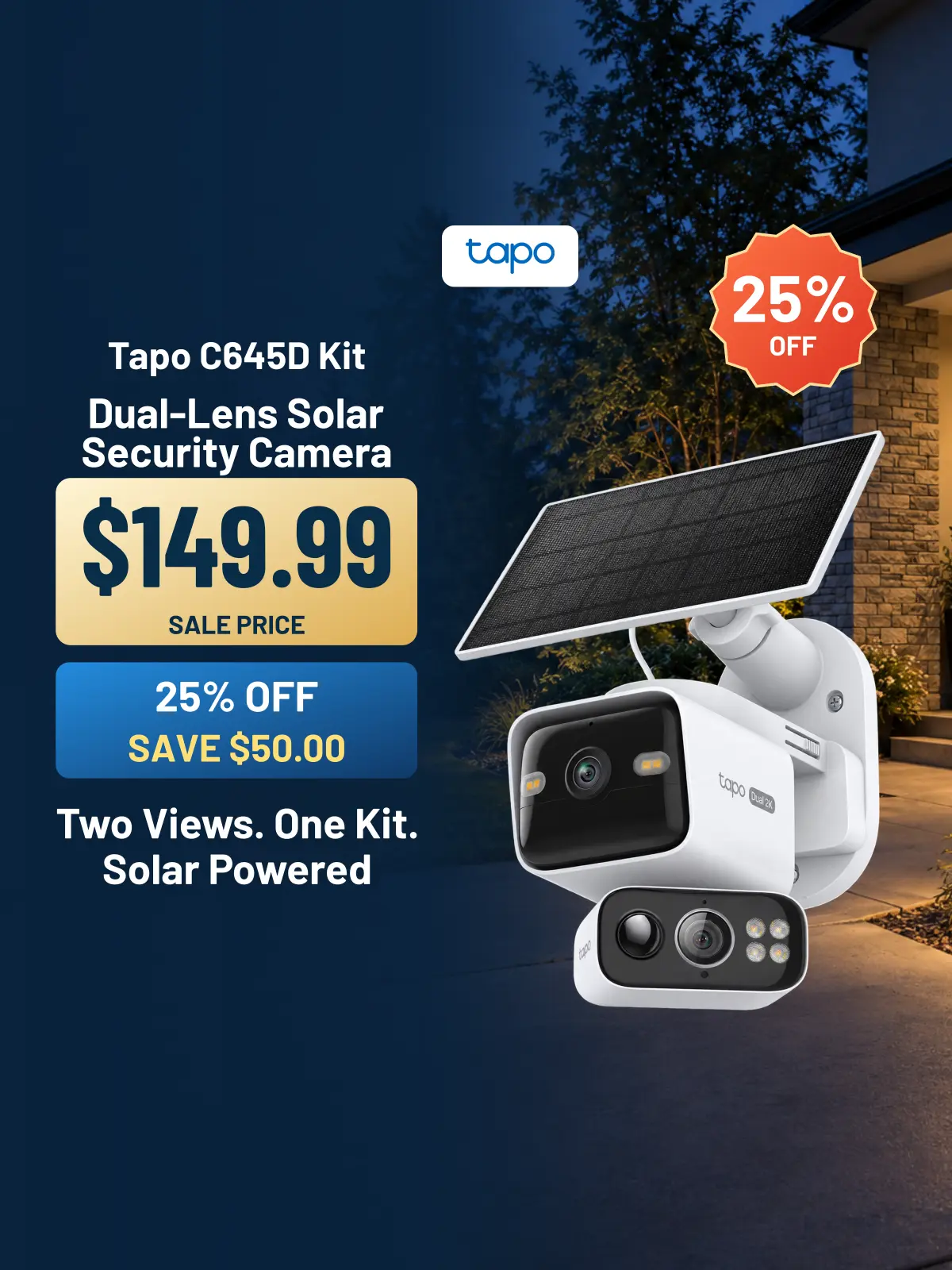 Tapo Solar Security Camera, Dual-Lens Views for Two Areas, No Outlet Needed, 2K Wide-Angle & Telephoto, Pan/Tilt, C645D KIT,techvibes Tapo Solar Security Camera, Dual-Lens Views for Two Areas, No Outlet Needed, 2K Wide-Angle & Telephoto, Pan/Tilt, C645D KIT,techvibes