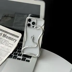 High-end Creative Hollow Snake Phone Case for Apple 16, Mobile Phone Case for 15promax Men and Women Iphone13 Soft 14/12, Cellphone Casing