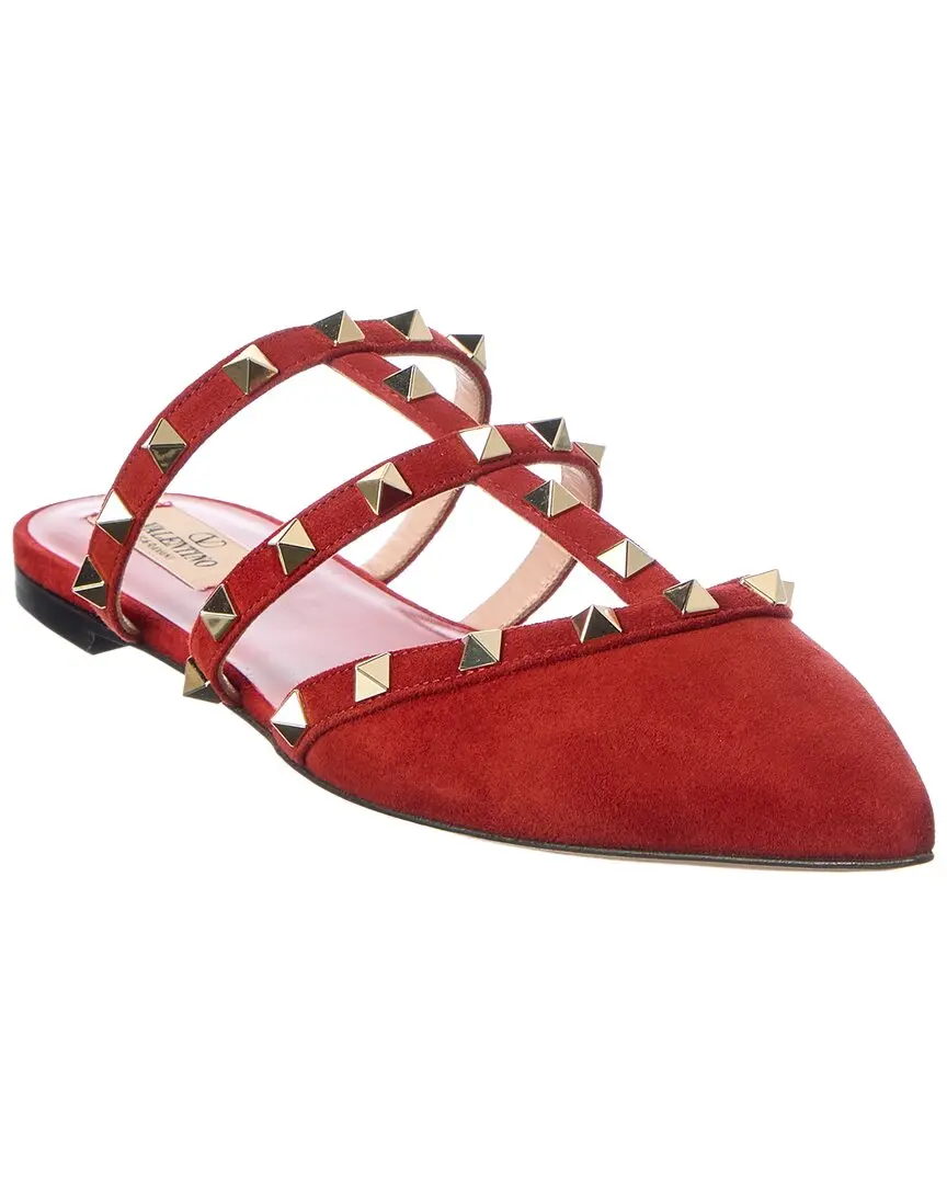 Valentino Rockstud Caged Suede Mule