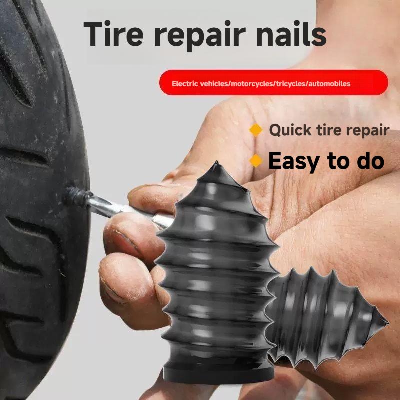 60PCS Tire Repair Screw Plugs Kit – Self-Tapping Rubber Nails for Tubeless Tires, Emergency Fix for Car Truck Motorcycle