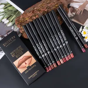 Long Lasting Matte Lip Liner Set, 12pcs/setOutlining Lip Pen, Smudge Proof TintedMoisturizing Lip Liner, Suitable for AllOccasions Makeup Lipliner