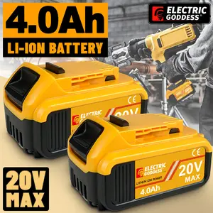 Lithium Replacement Battery Pack High Quality Electric Goddess 3.0/4.0/6.0ah Lithium Battery| Rechargeable＆ High Capacity For DeWalt 20V Battery Pin