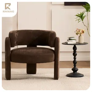 RIMIKING,Premium Barrel Accent Chair with Ergonomic Armrests, Plush Foam Padding, Sturdy Construction, Wrapped Back Detail, Easy-Unpack Design