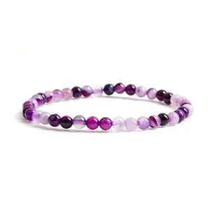 Cherry Tree Collection | Stretch Bracelet | 4mm Beads (Lace Agate Purple)