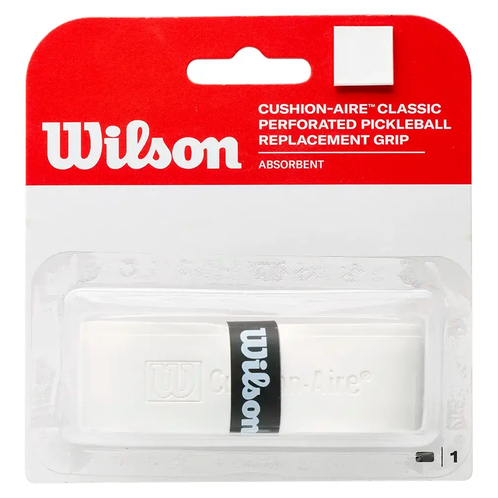 Classic Perforated Racket Grip, White Pickleball Replacement Grip, Tennis Grip