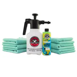 CHEMICAL GUYS Wash & Wax Atomizer Bundle w/2 Towel Set – EcoSmart Waterless Wash & Wax Concentrate, Mr. Sprayer Atomizer & 6 Premium Microfiber Towels for Waterless, Scratch-Free Cleaning & Deep Gloss Finish Anywhere
