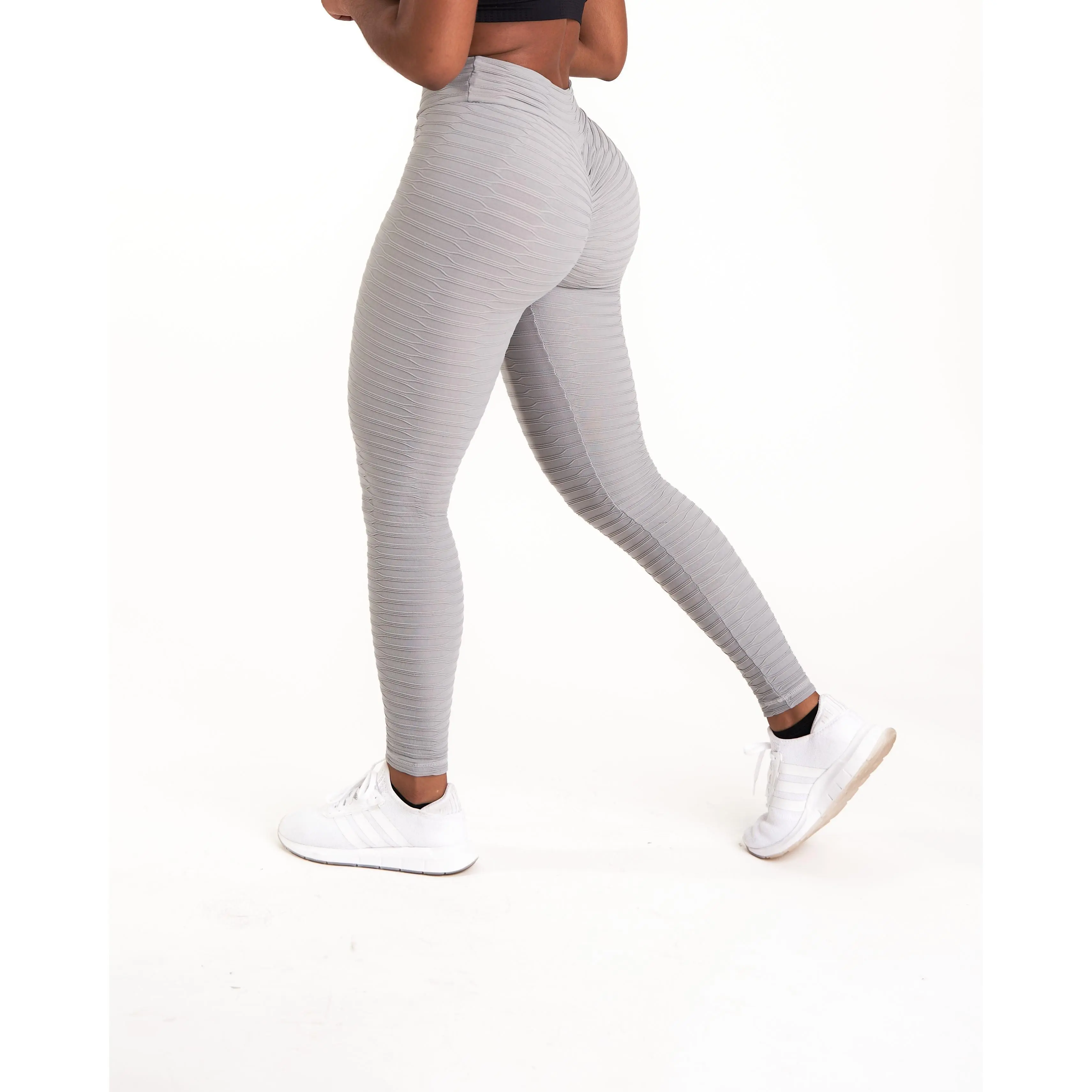 Gray Textured Leggings