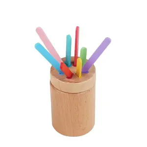 Balance Beam Stick Insert Rod Fine Motor Skill Training Color Sorting Cup Shape Matching Wooden Toy, Educational Kids Play Equipment