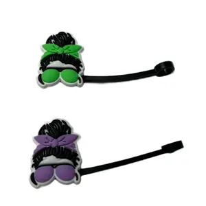 Messy Bun Straw Toppers 2/pack