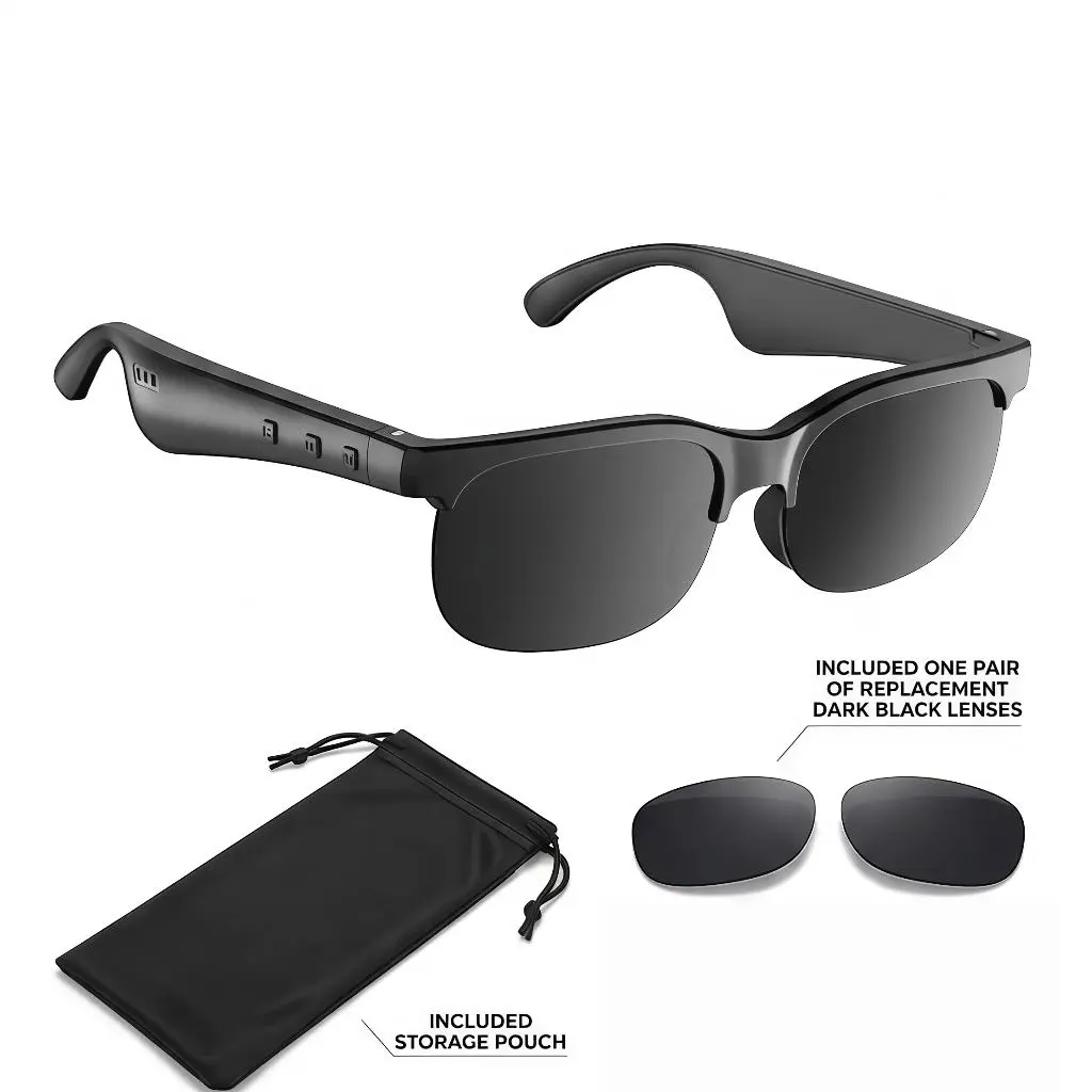 Ai Translation Smart Glasses, Real Time Translation Glasses with Wireless Bluetooth, Anti Blue Light Lens, Support 115 Language for Travel, Business, Learning
