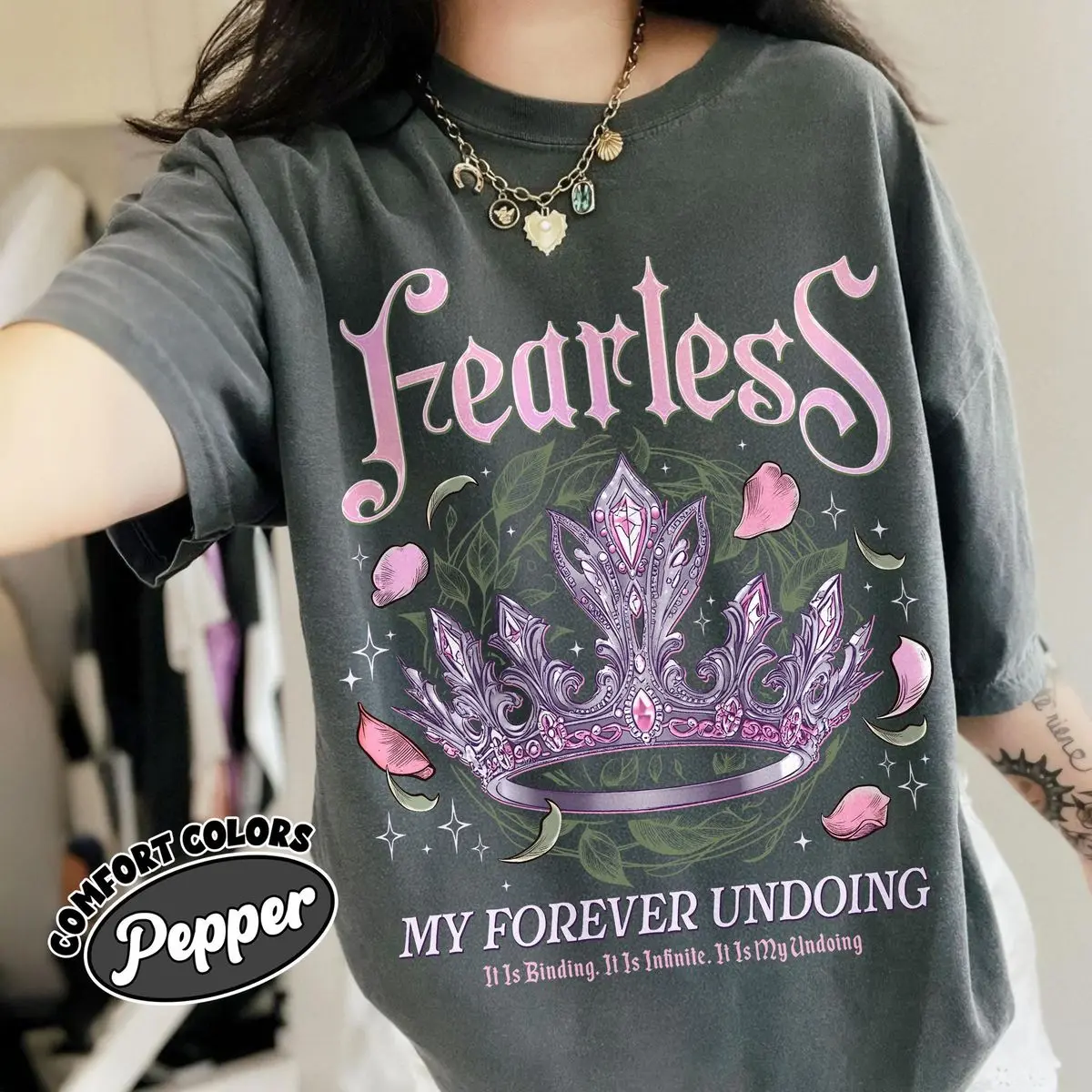 Comfort Colors Fearless Bookish Shirt, Powerless Book Shirt Inspired By Lauren Roberts, Kai And Paedyn Tee, Fantasy Reader Gift, Unisex Garment-Dyed Tee, Classic Streetwear