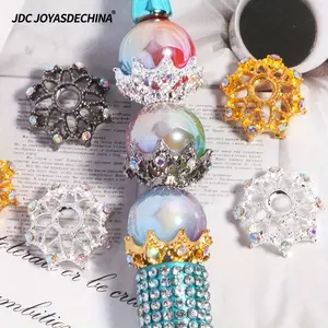 10pcs Large Bead Caps and Spacers Decorative Acrylic Beads for Beadable Pens Jewelry Making Keychains DIY Christmas Crafts