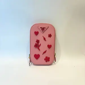 Pre-owned PRADA X Mini Bags Pink Saffiano Leather Small Embellished Panier Bag