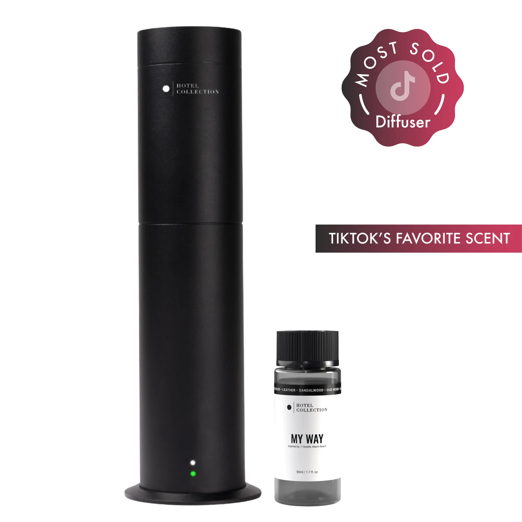 Hotel Collection | Scent Diffuser Discovery Kit Covers up to 600 sq/ft with One Fragrance Oil 50mL (1.69 Fl Oz)