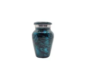 Beautiful Ocean Cremation Urns & Keepsakes with Serene Finish for Human Ashes, Female, Male, Funeral, Pet (Small)